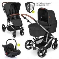 Angebote Kinderwagen Store 35 ABC Design 3in1 Kinderwagen-Set Aversa 4 - Circle Edition - inkl. Babywanne, Autositz, Sportsitz & Zubehörpaket - Woven Black - Kollektion 2022