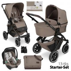 ABC Design 3in1 Kinderwagen-Set Salsa 4 Air Starter Set inkl. Tulip und XXL Zubehörpaket - Pure Edition - Cream - Kollektion 2023