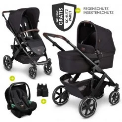 Angebote Kinderwagen Store 45 ABC Design 3in1 Kinderwagen-Set Salsa 4 - inkl. Babyschale Tulip & XXL Zubehörpaket - Fashion Edition - Midnight - Kollektion 2021