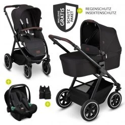 ABC Design 3in1 Kinderwagen-Set Samba - inkl. Babyschale Tulip & XXL Zubehörpaket - Fashion Edition - Midnight - Kollektion 2021