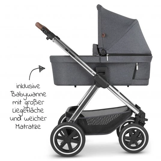 ABC Design 3in1 Kinderwagen-Set Samba - inkl. Babywanne, Autositz Tulip, Sportsitz und Zubehörpaket - Diamond Edition - Asphalt - Kollektion 2023 7 ABC Design 3in1 Kinderwagen-Set Samba - inkl. Babywanne, Autositz Tulip, Sportsitz und Zubehörpaket - Diamond Edition - Asphalt - Kollektion 2023 – Bild 5