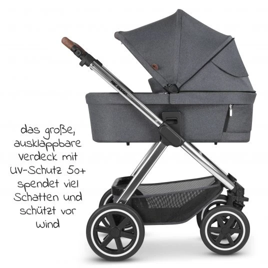 ABC Design 3in1 Kinderwagen-Set Samba - inkl. Babywanne, Autositz Tulip, Sportsitz und Zubehörpaket - Diamond Edition - Asphalt - Kollektion 2023 8 ABC Design 3in1 Kinderwagen-Set Samba - inkl. Babywanne, Autositz Tulip, Sportsitz und Zubehörpaket - Diamond Edition - Asphalt - Kollektion 2023 – Bild 6