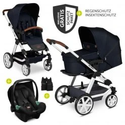 ABC Design 3in1 Kinderwagen-Set Turbo 4 - inkl. Babyschale Tulip & XXL Zubehörpaket - Shadow