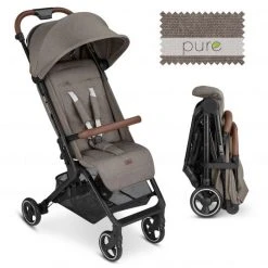 ABC Design Buggy & Sportwagen Ping Two mit flacher Liegeposition - inkl. Transporttasche & Tragegurt - Pure Edition - Nature - Kollektion 2023