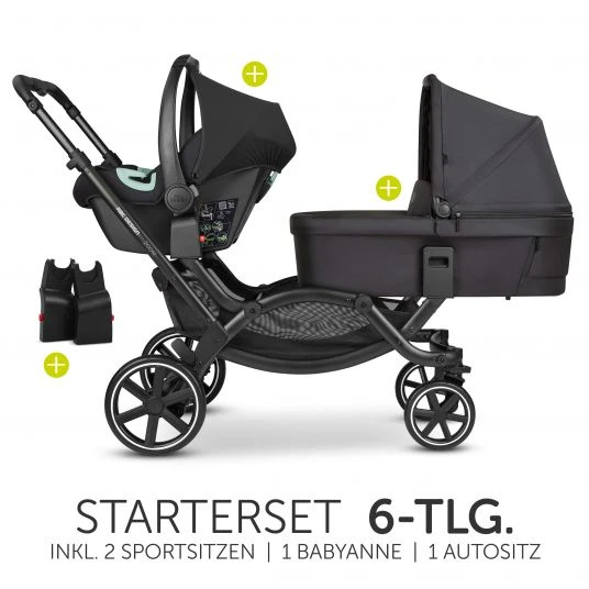 ABC Design Geschwisterwagen & Zwillingskinderwagen Zoom inkl. 2 Sportsitzen, Babywanne und Babyschale Tulip - Classic Edition - Ink - Kollektion 2023 2 ABC Design Geschwisterwagen & Zwillingskinderwagen Zoom inkl. 2 Sportsitzen, Babywanne und Babyschale Tulip - Classic Edition - Ink - Kollektion 2023
