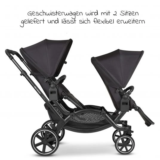 ABC Design Geschwisterwagen & Zwillingskinderwagen Zoom inkl. 2 Sportsitzen - Classic Edition - Ink - Kollektion 2023 4 ABC Design Geschwisterwagen & Zwillingskinderwagen Zoom inkl. 2 Sportsitzen - Classic Edition - Ink - Kollektion 2023 – Bild 2