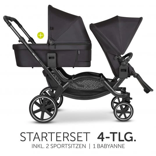 ABC Design Geschwisterwagen & Zwillingskinderwagen Zoom inkl. 2 Sportsitzen und Babywanne - Classic Edition - Ink - Kollektion 2023 3 ABC Design Geschwisterwagen & Zwillingskinderwagen Zoom inkl. 2 Sportsitzen und Babywanne - Classic Edition - Ink - Kollektion 2023