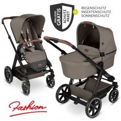 ABC Design Kombi-Kinderwagen Condor 4 - inkl. Babywanne, Sportsitz & XXL Zubehörpaket - Fashion Edition - Nature - Kollektion 2022