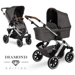 ABC Design Kombi-Kinderwagen Salsa 4 Air - inkl. Babywanne & Sportsitz - Diamond Edition - Asphalt - Kollektion 2021
