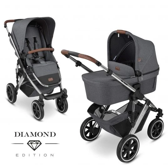 ABC Design Kombi-Kinderwagen Salsa 4 Air - inkl. Babywanne & Sportsitz - Diamond Edition - Asphalt - Kollektion 2022 3 ABC Design Kombi-Kinderwagen Salsa 4 Air - inkl. Babywanne & Sportsitz - Diamond Edition - Asphalt - Kollektion 2022