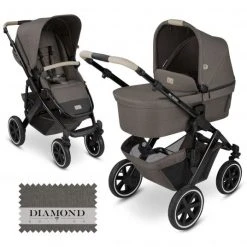 ABC Design Kombi-Kinderwagen Salsa 4 Air - inkl. Babywanne & Sportsitz - Diamond Edition - Herb - Kollektion 2023