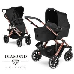 ABC Design Kombi-Kinderwagen Salsa 4 Air - inkl. Babywanne & Sportsitz - Diamond Edition - Rose Gold - Kollektion 2021