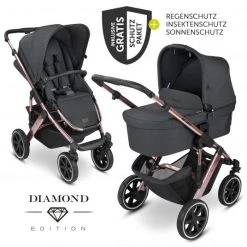ABC Design Kombi-Kinderwagen Salsa 4 Air - inkl. Babywanne, Sportsitz und XXL Zubehör-Paket - Diamond Edition - Bubble - Kollektion 2022