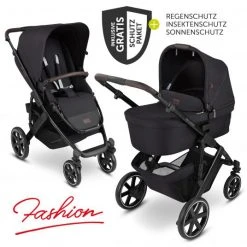 ABC Design Kombi-Kinderwagen Salsa 4 - inkl. Babywanne, Sportsitz und XXL Zubehör-Paket - Fashion Edition - Midnight - Kollektion 2022