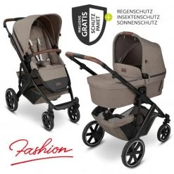 ABC Design Kombi-Kinderwagen Salsa 4 - inkl. Babywanne, Sportsitz und XXL Zubehör-Paket - Fashion Edition - Nature - Kollektion 2022