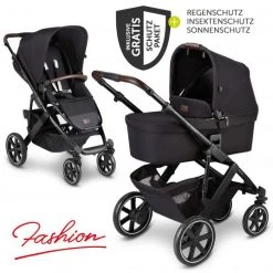 ABC Design Kombi-Kinderwagen Salsa 4 - inkl. Babywanne, Sportsitz & XXL Zubehörpaket - Fashion Edition - Midnight - Kollektion 2021