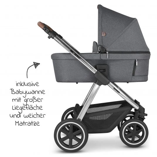 ABC Design Kombi-Kinderwagen Samba - inkl. Babywanne, Sportsitz und XXL Zubehör-Paket - Diamond Edition - Asphalt - Kollektion 2022 5 ABC Design Kombi-Kinderwagen Samba - inkl. Babywanne, Sportsitz und XXL Zubehör-Paket - Diamond Edition - Asphalt - Kollektion 2022 – Bild 3