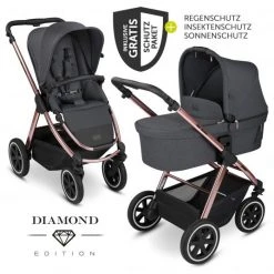 ABC Design Kombi-Kinderwagen Samba - inkl. Babywanne, Sportsitz und XXL Zubehör-Paket - Diamond Edition - Bubble - Kollektion 2022