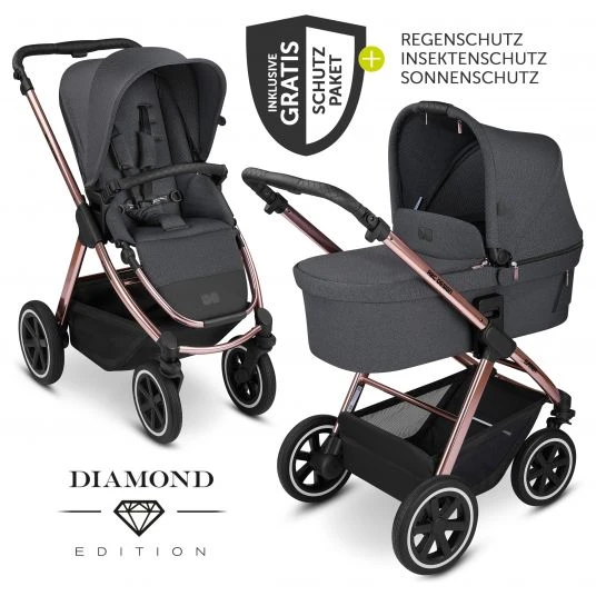ABC Design Kombi-Kinderwagen Samba - inkl. Babywanne, Sportsitz und XXL Zubehör-Paket - Diamond Edition - Bubble - Kollektion 2022 3 ABC Design Kombi-Kinderwagen Samba - inkl. Babywanne, Sportsitz und XXL Zubehör-Paket - Diamond Edition - Bubble - Kollektion 2022