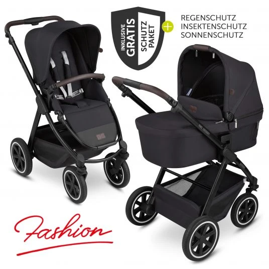 ABC Design Kombi-Kinderwagen Samba - inkl. Babywanne, Sportsitz und XXL Zubehör-Paket - Fashion Edition - Midnight - Kollektion 2022 3 ABC Design Kombi-Kinderwagen Samba - inkl. Babywanne, Sportsitz und XXL Zubehör-Paket - Fashion Edition - Midnight - Kollektion 2022