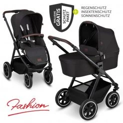 ABC Design Kombi-Kinderwagen Samba - inkl. Babywanne, Sportsitz & XXL Zubehörpaket - Fashion Edition - Midnight - Kollektion 2021