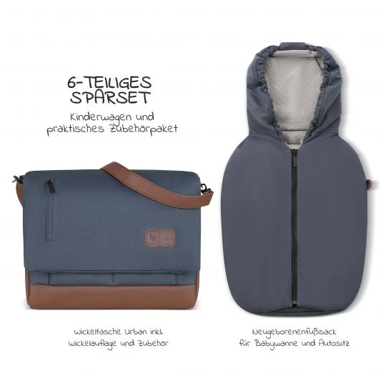ABC Design Kombi-Kinderwagen Samba Set inkl. Neugeborenen-Fußsack und Wickeltasche - Classic Edition - Lake - Kollektion 2023 4 ABC Design Kombi-Kinderwagen Samba Set inkl. Neugeborenen-Fußsack und Wickeltasche - Classic Edition - Lake - Kollektion 2023 – Bild 2