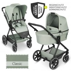 ABC Design Kombi-Kinderwagen Vicon 4 - inkl. Babywanne & Sportsitz mit XXL Zubehörpaket - Classic Edition - Pine - Kollektion 2023