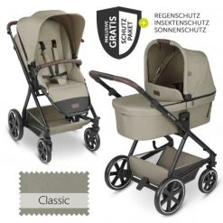 ABC Design Kombi-Kinderwagen Vicon 4 - inkl. Babywanne & Sportsitz mit XXL Zubehörpaket - Classic Edition - Reed - Kollektion 2023