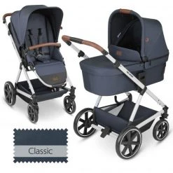 ABC Design Kombi-Kinderwagen Vicon 4 - inkl. Babywanne und Sportsitz - Classic Edition - Lake - Kollektion 2023
