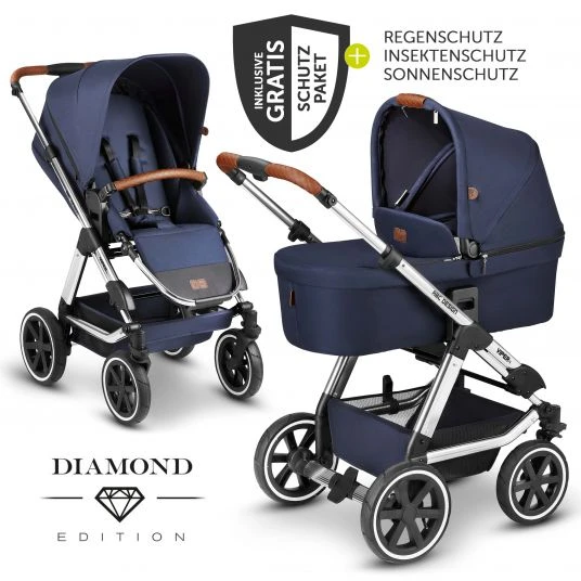 ABC Design Kombi-Kinderwagen Viper 4 - inkl. Babywanne, Sportsitz & XXL Zubehörpaket - Diamond Edition - Navy - Kollektion 2021 3 ABC Design Kombi-Kinderwagen Viper 4 - inkl. Babywanne, Sportsitz & XXL Zubehörpaket - Diamond Edition - Navy - Kollektion 2021