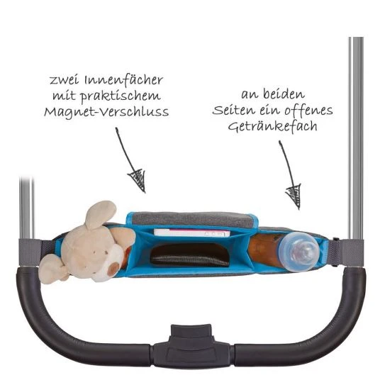 Diago Kinderwagen-Organizer - Grau Blau 4 Diago Kinderwagen-Organizer - Grau Blau – Bild 2