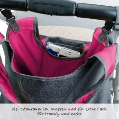 Diago Kinderwagen-Tasche Deluxe - Grau Magenta -Deutschland Kinderwagen Verkäufe 2024 diago kinderwagen tasche deluxe grau magenta 30047 75276 d2