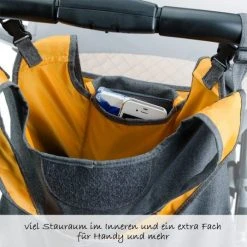 Diago Kinderwagen-Tasche Deluxe - Grau Orange -Deutschland Kinderwagen Verkäufe 2024 diago kinderwagen tasche deluxe grau orange 30052 75276 d2
