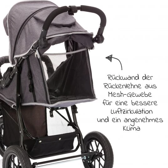 Fillikid Sportwagen & Jogger Fill mit großen Luftkammerreifen - Dunkelgrau Melange 8 Fillikid Sportwagen & Jogger Fill mit großen Luftkammerreifen - Dunkelgrau Melange – Bild 6