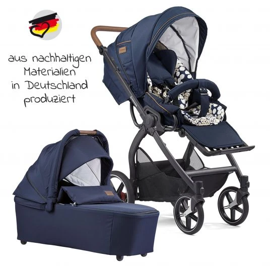 Gesslein 2in1 Kinder-Kombiwagen FX4 Soft+ Classic mit CX3 Wanne & umsetzbarern Sportwagenaufsatz - Schwarz-Tabak- Marine - Kollektion 2022 4 Gesslein 2in1 Kinder-Kombiwagen FX4 Soft+ Classic mit CX3 Wanne & umsetzbarern Sportwagenaufsatz - Schwarz-Tabak- Marine - Kollektion 2022 – Bild 2