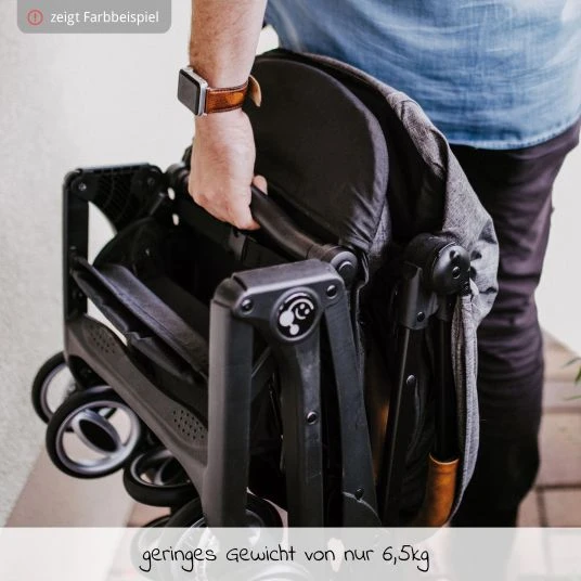 Gesslein Buggy & Reisebuggy Smiloo Cuby mit Liegeposition, klein faltbar nur 6,5kg - Black-Cognac-Blau Meliert - Kollektion 2022 8 Gesslein Buggy & Reisebuggy Smiloo Cuby mit Liegeposition, klein faltbar nur 6,5kg - Black-Cognac-Blau Meliert - Kollektion 2022 – Bild 6