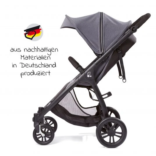 Gesslein Buggy & Sportwagen Smiloo Happy mit Liegeposition, höhenverstellbarer Schieber, bis 22 kg - Black-Grey Melange - Kollektion 2022 4 Gesslein Buggy & Sportwagen Smiloo Happy mit Liegeposition, höhenverstellbarer Schieber, bis 22 kg - Black-Grey Melange - Kollektion 2022 – Bild 2