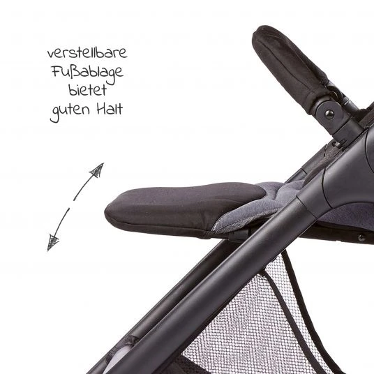 Gesslein Buggy & Sportwagen Smiloo Happy mit Liegeposition, höhenverstellbarer Schieber, bis 22 kg - Black-Grey Melange - Kollektion 2022 8 Gesslein Buggy & Sportwagen Smiloo Happy mit Liegeposition, höhenverstellbarer Schieber, bis 22 kg - Black-Grey Melange - Kollektion 2022 – Bild 6