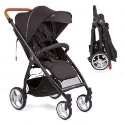 Gesslein Buggy & Sportwagen Smiloo Happy plus mit Liegeposition, höhenverstellbarer Schieber, bis 22 kg - Black-Cognac-Black - Kollektion 2022