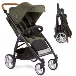 Gesslein Buggy & Sportwagen Smiloo Happy plus mit Liegeposition, höhenverstellbarer Schieber, bis 22 kg - Black-Cognac-Olive - Kollektion 2022