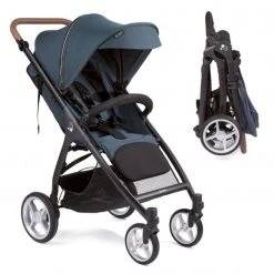 Gesslein Buggy & Sportwagen Smiloo Happy plus mit Liegeposition, höhenverstellbarer Schieber, bis 20 kg - Black-Tabak-Ocean Blue - Kollektion 2022