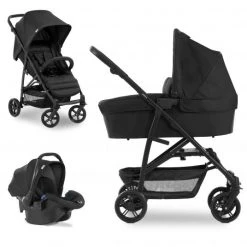 Hauck 3in1 Kinderwagen-Set Rapid 4 Trioset (bis 25 kg) inkl. Babyschale Comfort Fix - Black - Kollektion 2022
