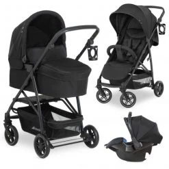 Hauck 3in1 Kinderwagen-Set Rapid 4R Plus Trioset (bis 25 kg) inkl. Babyschale Comfort Fix - Black