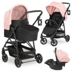Hauck 3in1 Kinderwagen-Set Rapid 4R Plus Trioset (bis 25 kg) inkl. Babyschale Comfort Fix - Rose