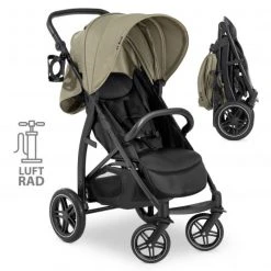 Hauck Buggy Rapid 4D AIR (bis 25 kg) - mit Luftreifen, Liegefunktion und XL Verdeck - Olive - Kollektion 2022