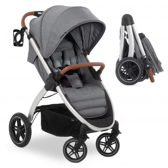 Hauck Buggy & Sportwagen UpTown (mit Liegefunktion, Schieber höhenverstellbar, Einhand-Faltung) - Melange Grey 3 Hauck Buggy & Sportwagen UpTown (mit Liegefunktion, Schieber höhenverstellbar, Einhand-Faltung) - Melange Grey