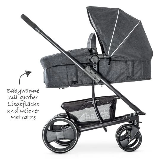 Hauck Kinderwagen-Set Pacific 4 Trioset inkl. Babywanne, Autositz und Sportwagen - Melange Charcoal 5 Hauck Kinderwagen-Set Pacific 4 Trioset inkl. Babywanne, Autositz und Sportwagen - Melange Charcoal – Bild 3