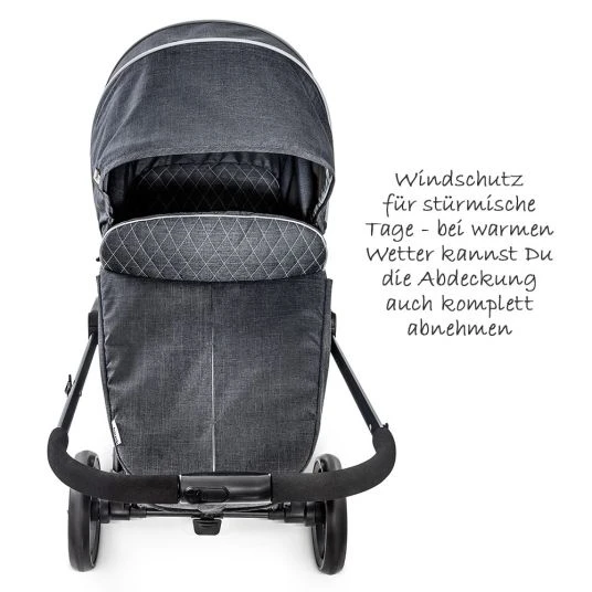 Hauck Kinderwagen-Set Pacific 4 Trioset inkl. Babywanne, Autositz und Sportwagen - Melange Charcoal 7 Hauck Kinderwagen-Set Pacific 4 Trioset inkl. Babywanne, Autositz und Sportwagen - Melange Charcoal – Bild 5