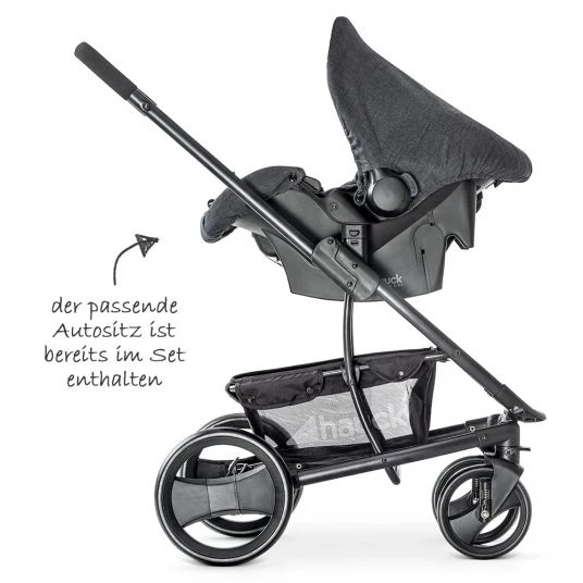 Hauck Kinderwagen-Set Pacific 4 Trioset inkl. Babywanne, Autositz und Sportwagen - Melange Charcoal 8 Hauck Kinderwagen-Set Pacific 4 Trioset inkl. Babywanne, Autositz und Sportwagen - Melange Charcoal – Bild 6