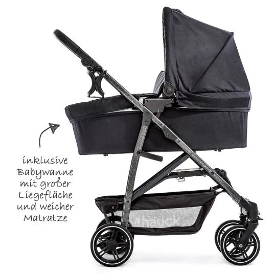 Hauck Kinderwagen-Set Rapid 4S Plus Trioset mit Babywanne, Autositz und Sportwagen (bis 25 kg) - Caviar Silver 5 Hauck Kinderwagen-Set Rapid 4S Plus Trioset mit Babywanne, Autositz und Sportwagen (bis 25 kg) - Caviar Silver – Bild 3
